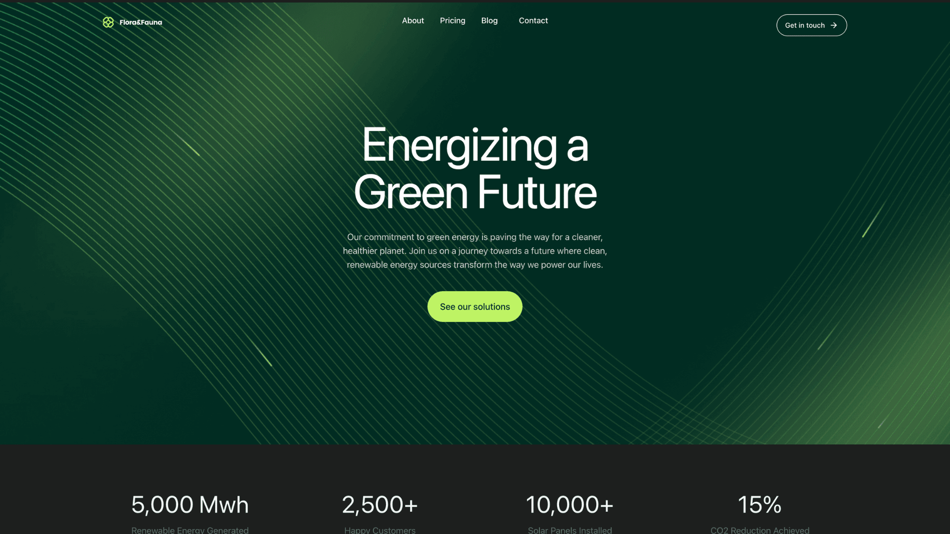 Fauna Full energy company website displaying professional design and company services